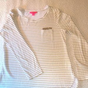 Lilly Pulitzer Gold Striped Louella Top